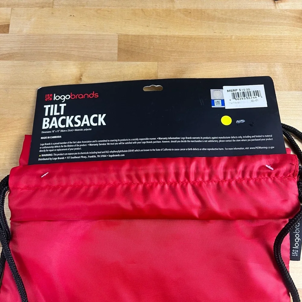 Texas Tech University Tilt Backsack Backpack Red 13